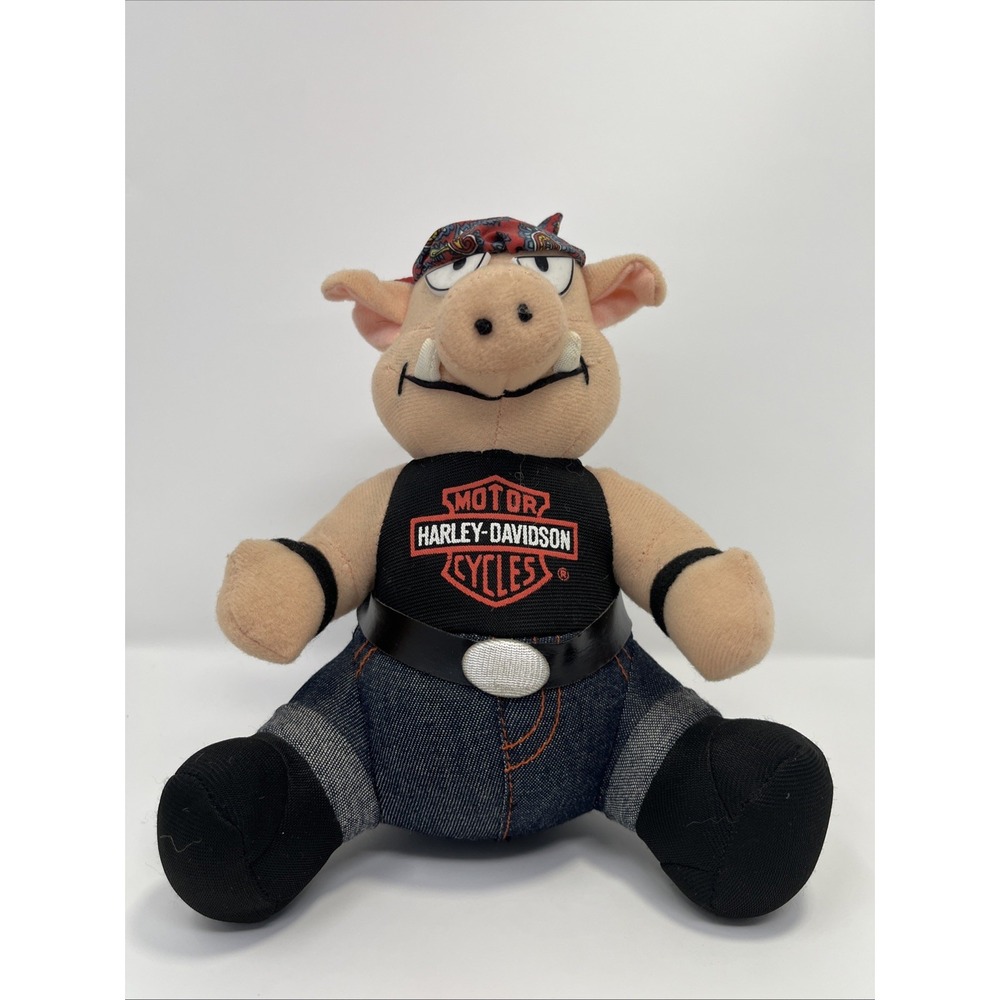 VTG Harley‎ Davidson Motorcycles Biker Plush Hog 10" 1997 Stuff Animal NEW NWT
